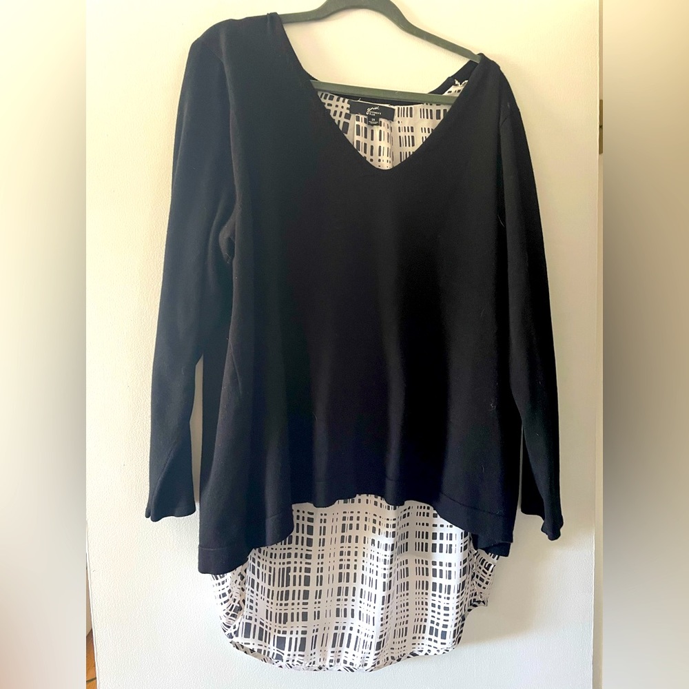 NWOT GNW sweater chiffon blouse